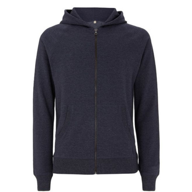 Logo trade corporate gift photo of: Salvage unisex zip-up hoody, melange navy blue