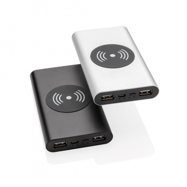 Logotrade corporate gift image of: Aluminium 10.000 mAh 5W Wireless Powerbank, silver