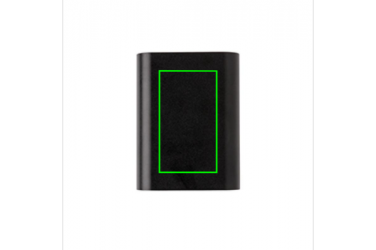 Logo trade corporate gifts image of: Aluminium 5.000 mAh Wireless 5W Pocket Powerbank, black