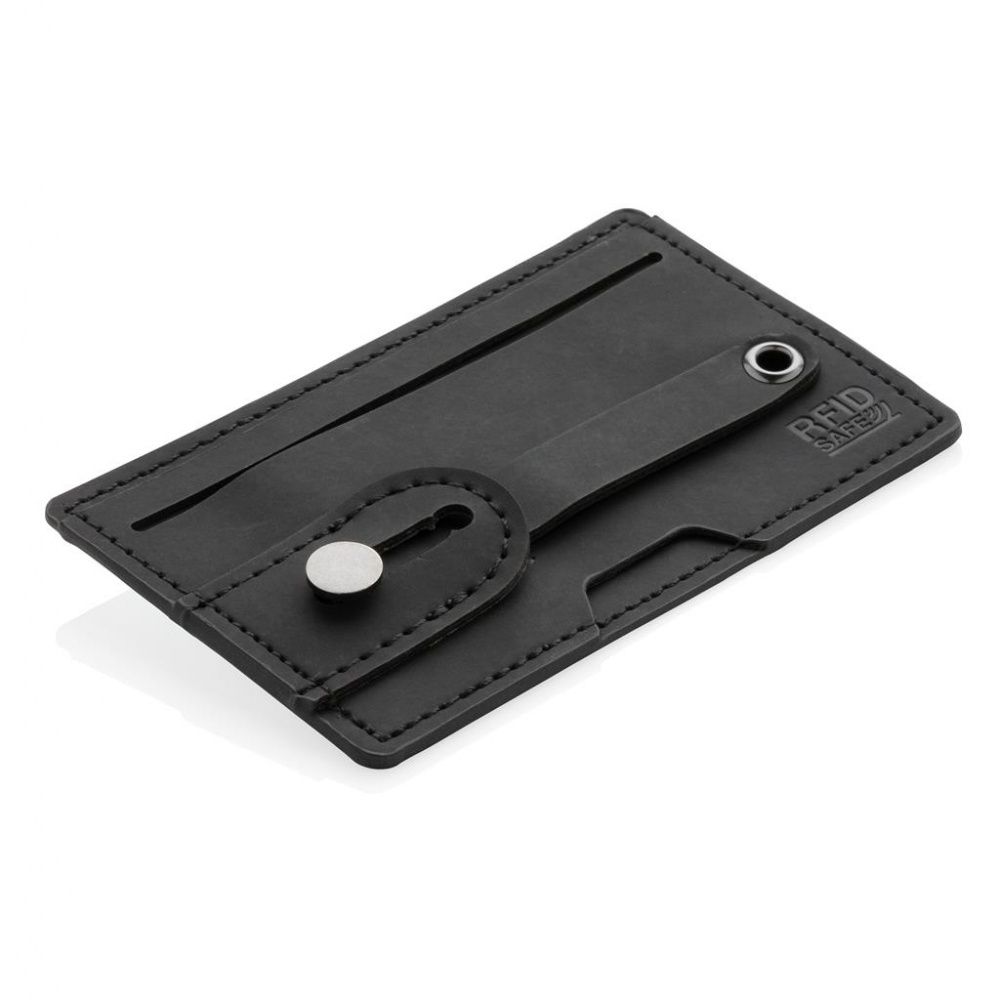 Logotrade advertising product picture of: 3-in-1 Phone Card Holder RFID, black