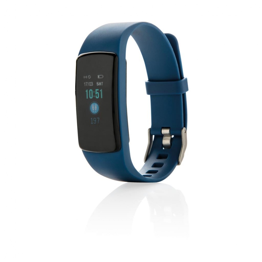 Logo trade promotional giveaways image of: Stay Fit with heart rate monitor, blue