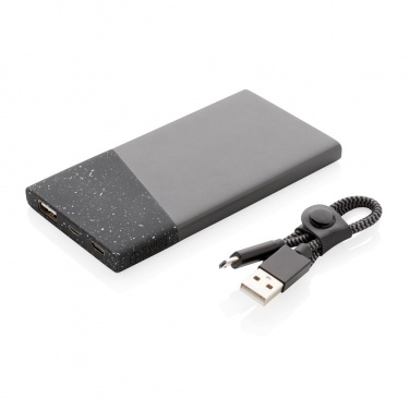 Logo trade promotional gifts picture of: Swiss Peak 5.000 mAh pocket powerbank, black