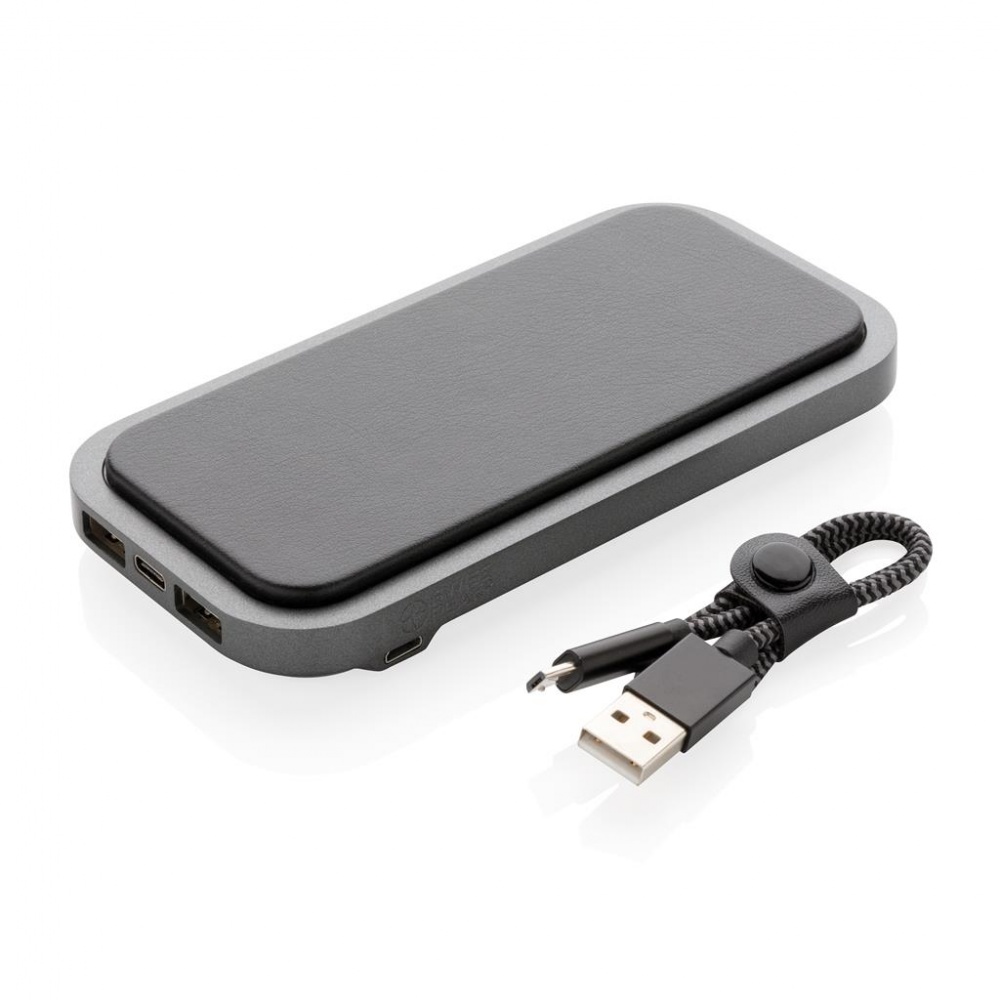 Logotrade promotional giveaway image of: Swiss Peak luxury wireless 10.000 mAh powerbank, black