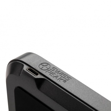 Logo trade advertising products image of: Swiss Peak luxury wireless 10.000 mAh powerbank, black