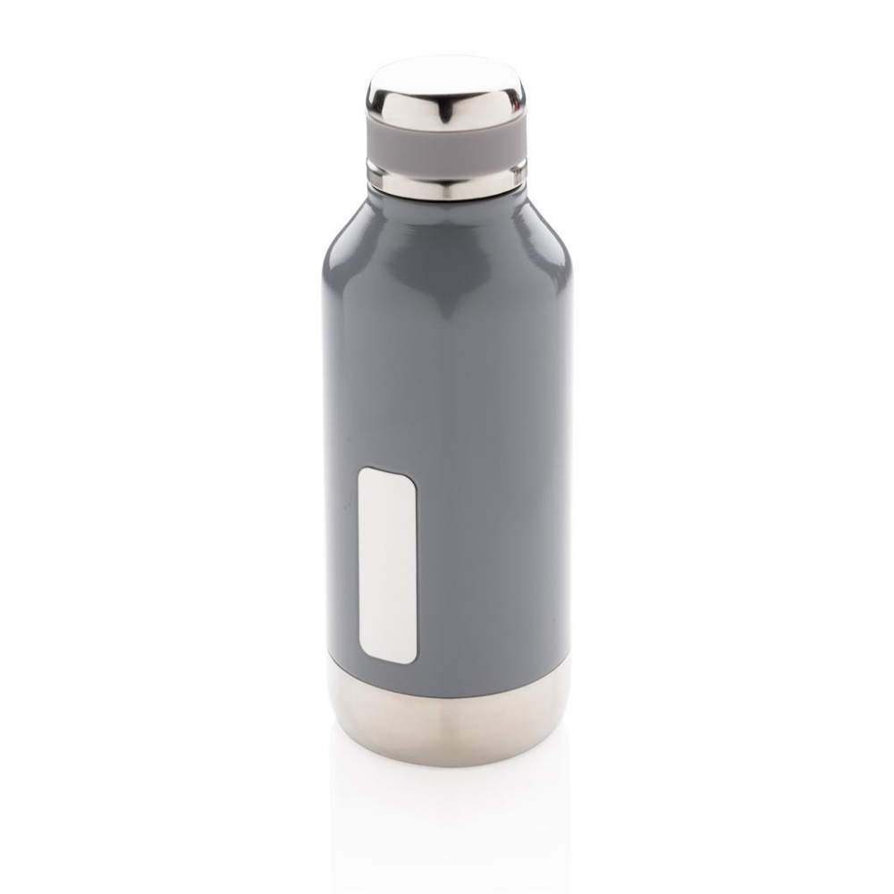 Logotrade promotional gift image of: Leak proof vacuum bottle with logo plate, grey