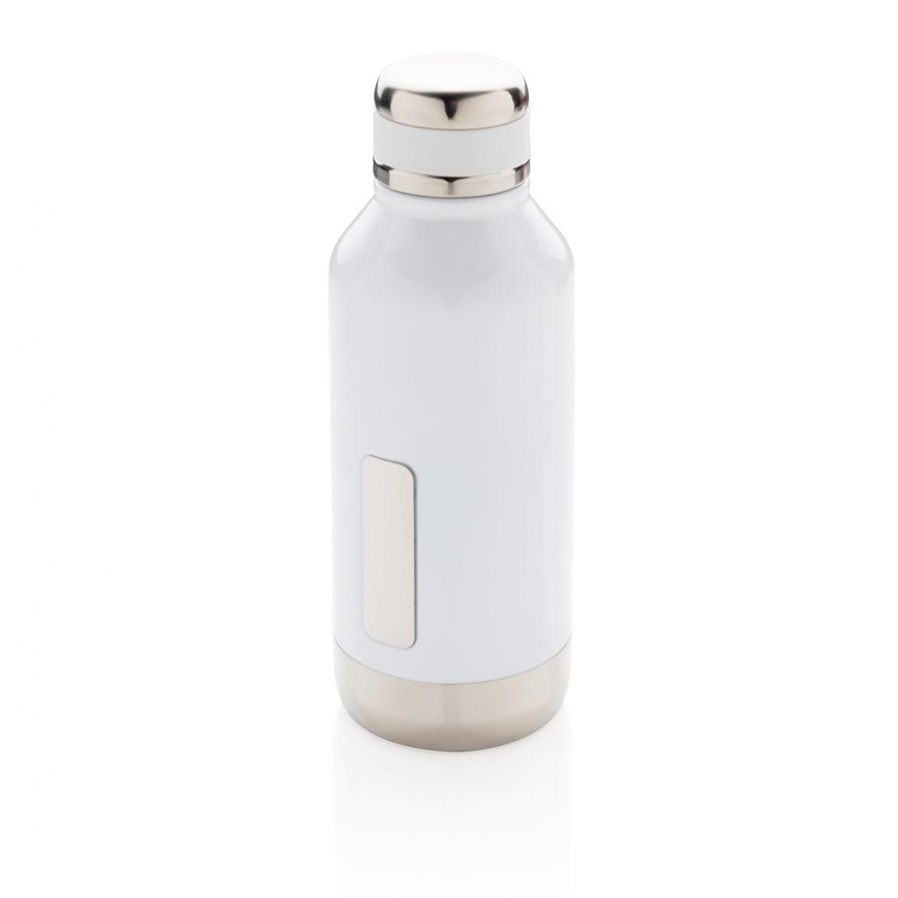 Logo trade promotional item photo of: Leak proof vacuum bottle with logo plate, white