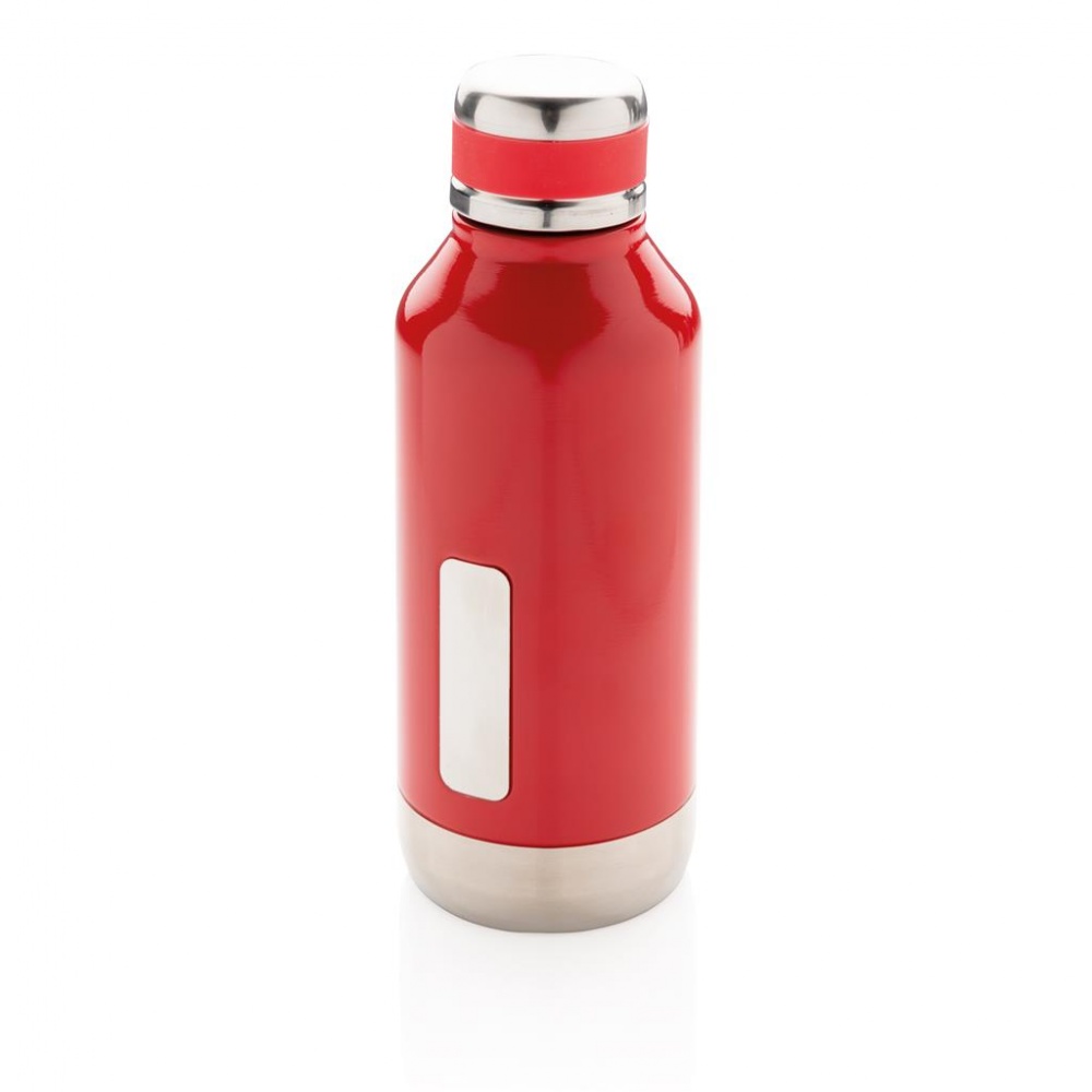 Logotrade promotional products photo of: Leak proof vacuum bottle with logo plate, red