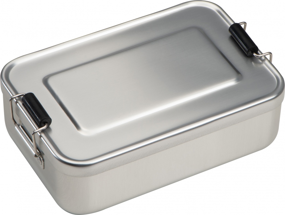 Logo trade promotional merchandise image of: Lunch box aluminum, grey