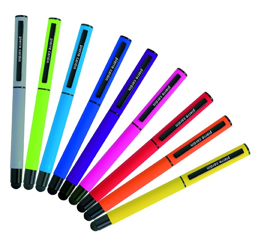 Logotrade promotional merchandise image of: Roller touch pen, soft touch CELEBRATION Pierre Cardin