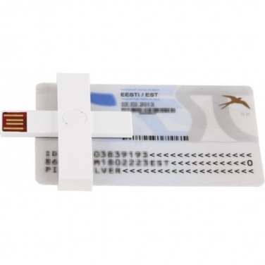 Logo trade promotional giveaway photo of: +ID smart card reader, USB, white