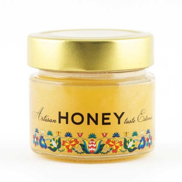 Logo trade corporate gifts image of: Flower honey in a wooden gift box 200 g with logo