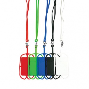 Logo trade promotional items image of: Lanyard with cardholder, Green