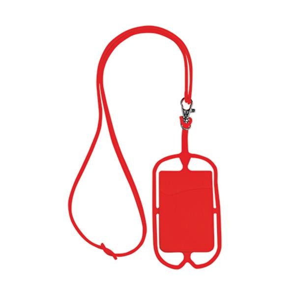 Logotrade promotional item picture of: Lanyard with cardholder, Red