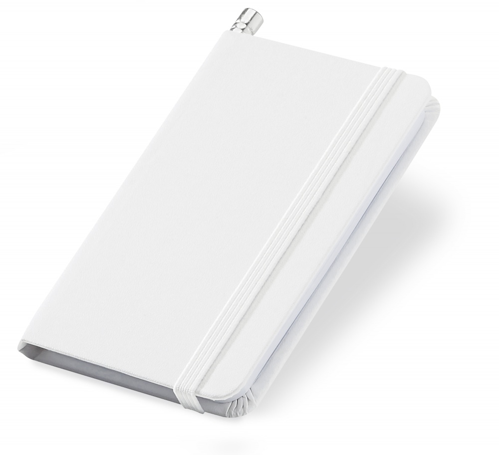 Logo trade promotional merchandise picture of: Notebook A7, White