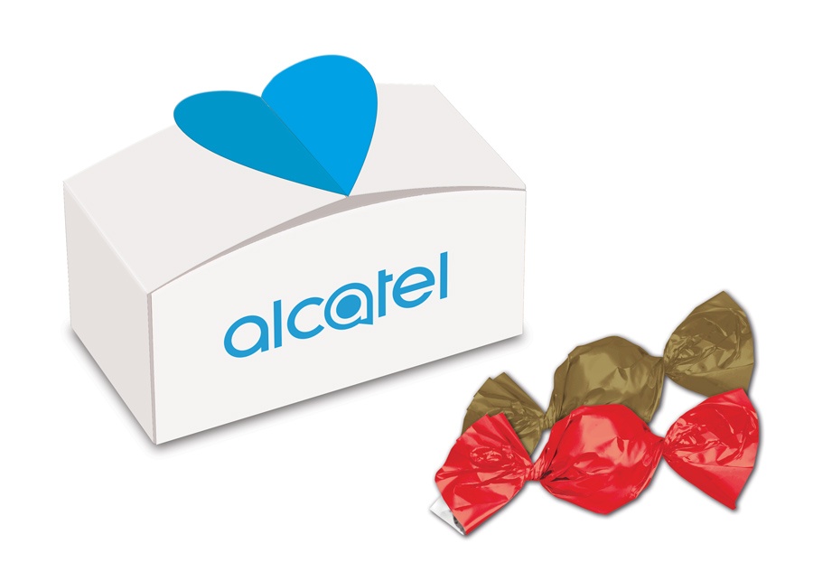 Logo trade promotional giveaways image of: Heart box for 2 chocolates