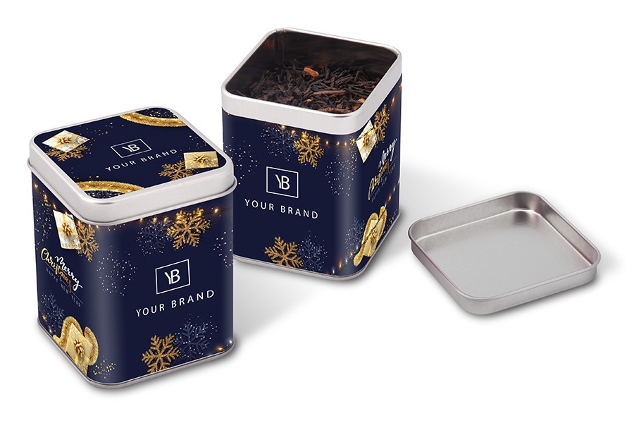 Logo trade promotional items image of: leaf tea in tin