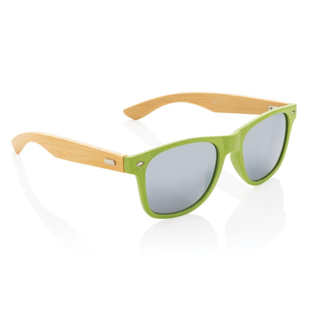 Logo trade promotional giveaways picture of: Wheat straw and bamboo sunglasses, green