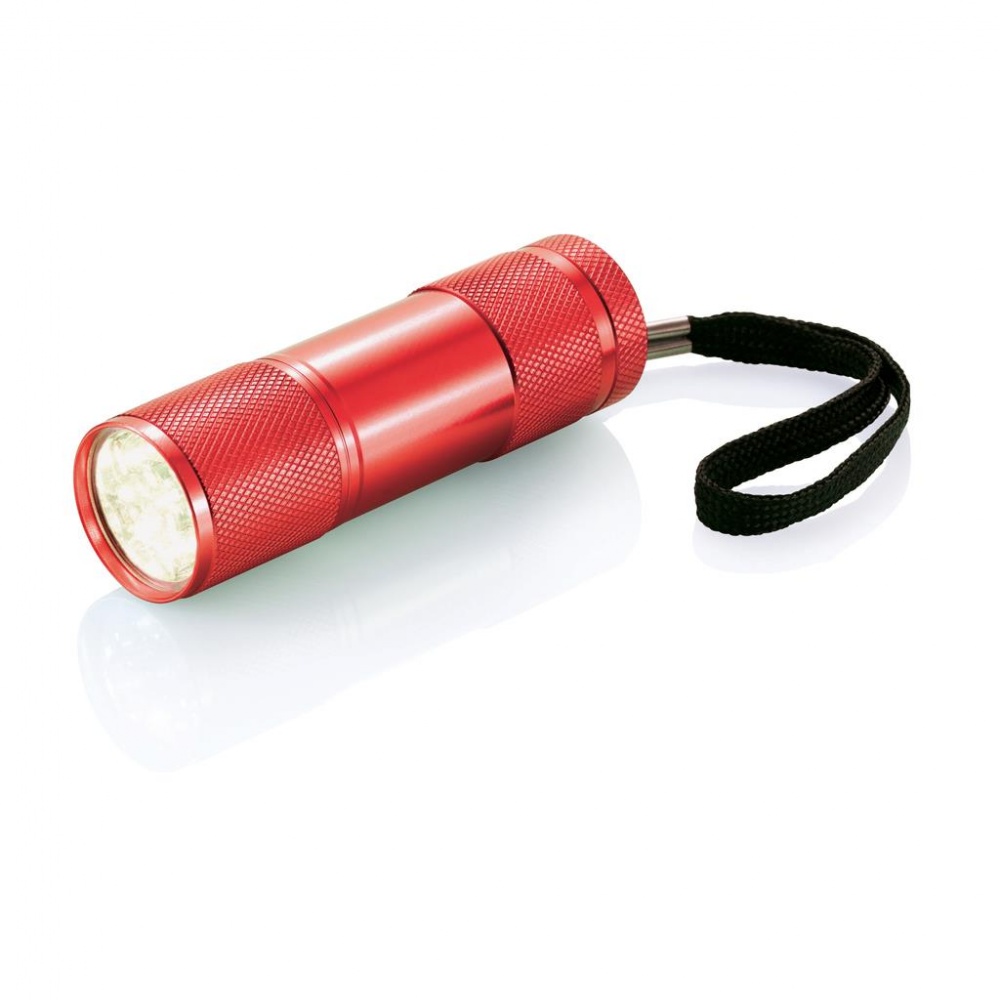 Logotrade promotional gift picture of: Quattro torch, red with personalized name and sleeve in a gift wrap