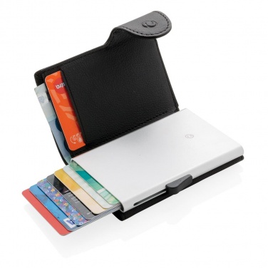 Logotrade promotional gift image of: C-Secure RFID card holder & wallet black with name, sleeve, gift wrap