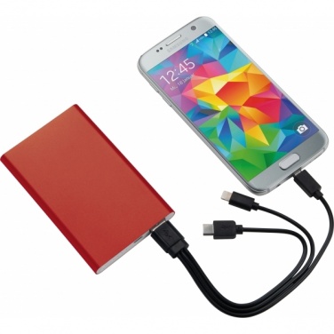 Logotrade promotional gifts photo of: Power bank LIETO 4000 mAh, Red