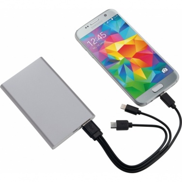 Logotrade promotional merchandise picture of: Power bank LIETO 4000 mAh, Grey