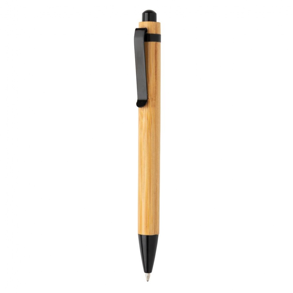 Logo trade advertising product photo of: Bamboo pen, black