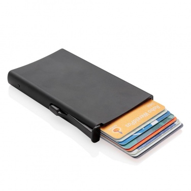 Logo trade promotional products image of: Standard aluminium RFID cardholder, black