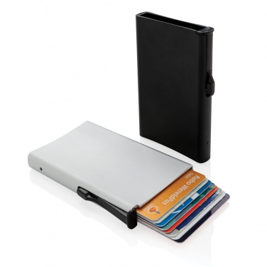 Logo trade promotional merchandise photo of: Standard aluminium RFID cardholder, black