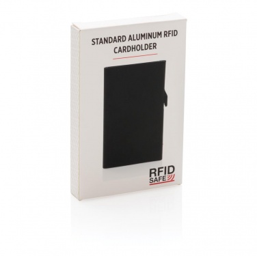 Logo trade promotional gifts picture of: Standard aluminium RFID cardholder, black