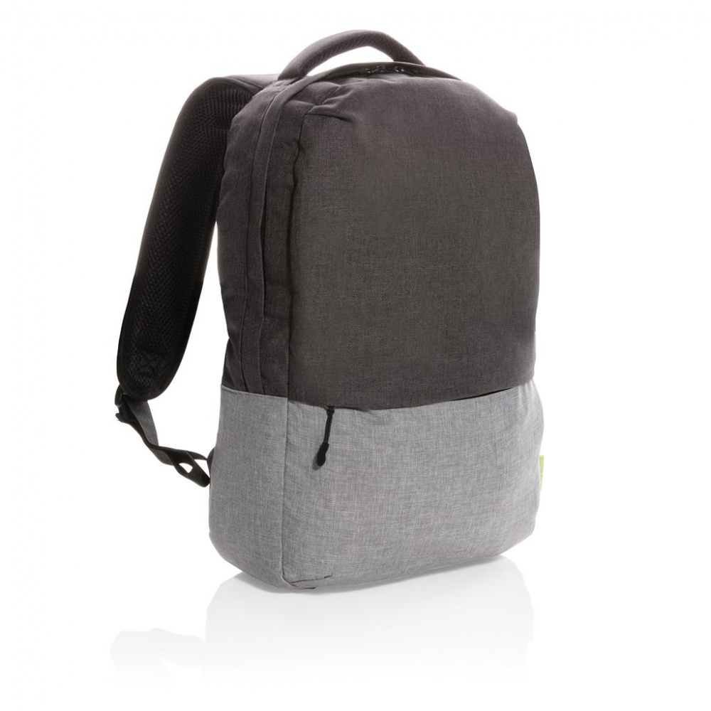 Logotrade promotional giveaway picture of: Duo color RPET 15.6" RFID laptop backpack PVC free, grey