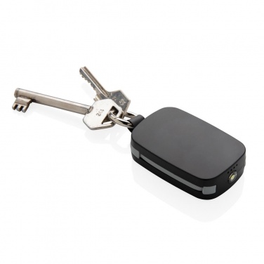 Logo trade promotional item photo of: 1.200 mAh Keychain Powerbank with integrated cables, black