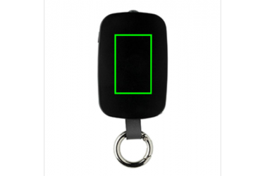 Logo trade promotional giveaways image of: 1.200 mAh Keychain Powerbank with integrated cables, black