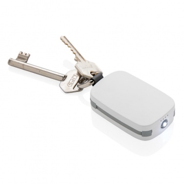 Logo trade corporate gift photo of: 1.200 mAh Keychain Powerbank with integrated cables, white