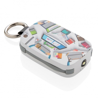 Logo trade corporate gift photo of: 1.200 mAh Keychain Powerbank with integrated cables, white