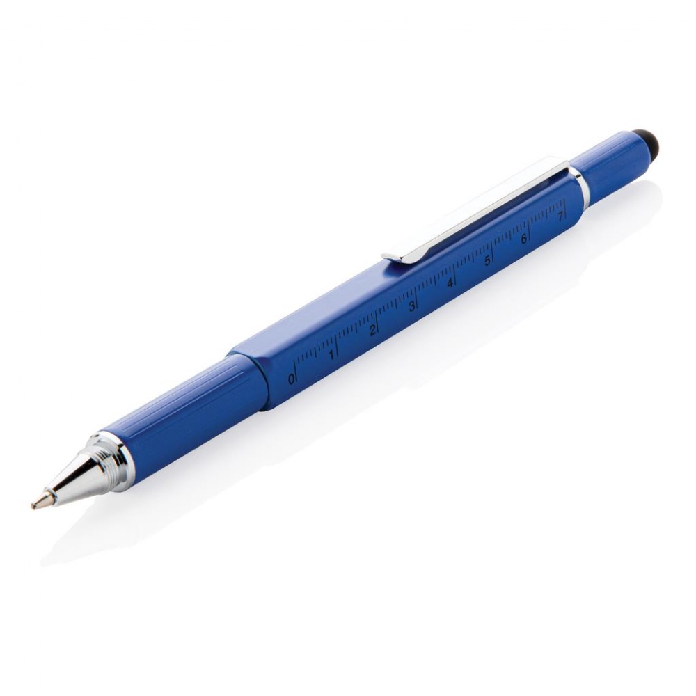 Logotrade promotional gift image of: 5-in-1 aluminium toolpen, blue