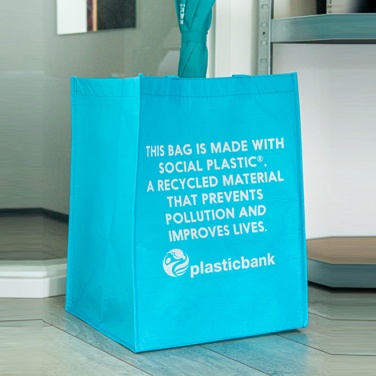 Logo trade advertising products picture of: RPET shopping bag, ocean blue