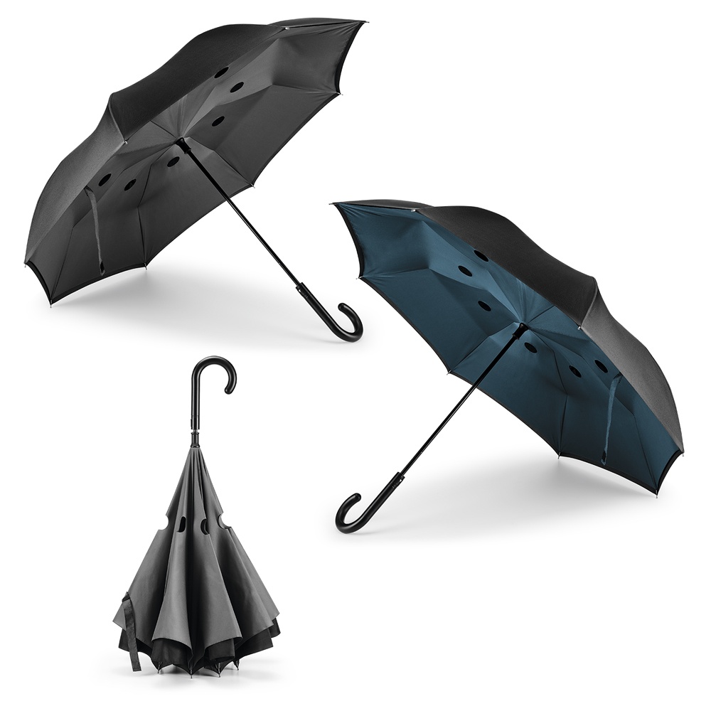 Logo trade promotional gift photo of: Umbrella Angela, reversible, blue-black