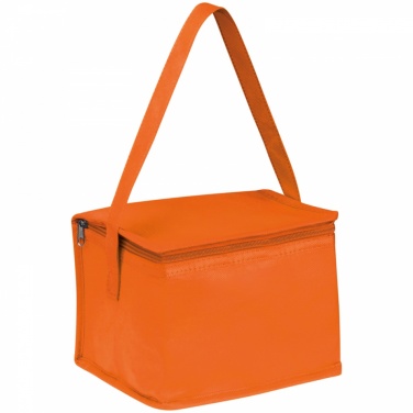 Logo trade business gifts image of: Non-woven cooling bag - 6 cans, Orange