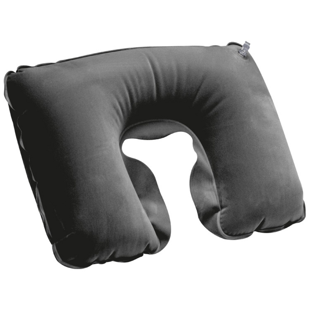 Logotrade corporate gift picture of: Inflatable soft travel pillow, Black