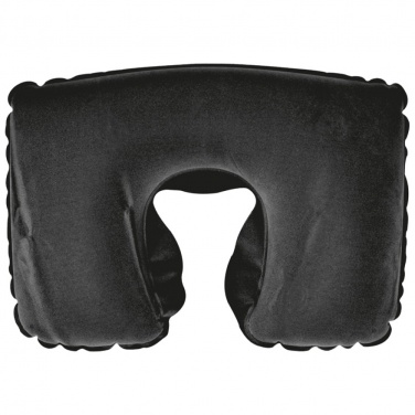 Logo trade promotional gift photo of: Inflatable soft travel pillow, Black