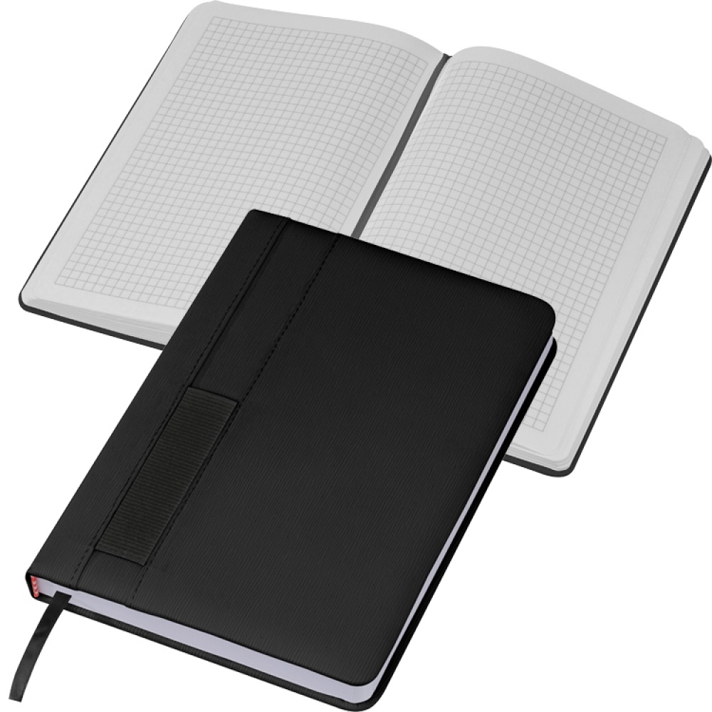 Logo trade advertising products image of: Notebook with pocket A5, Black