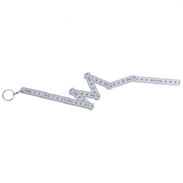 Logotrade promotional merchandise image of: Keyring with folding ruler, White