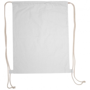 Logo trade promotional giveaways image of: ECO Tex certified Gymbag from environmentally friendly cotton , White