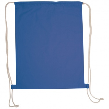 Logo trade promotional product photo of: ECO Tex certified Gymbag from environmentally friendly cotton (, Blue