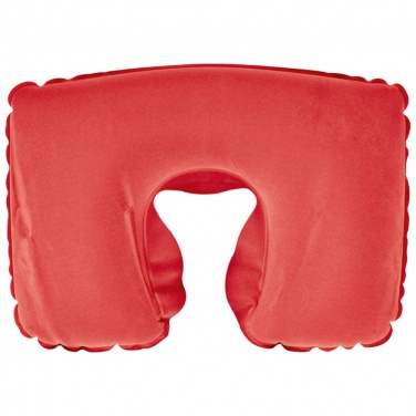 Logo trade promotional giveaways picture of: Inflatable soft travel pillow, Red