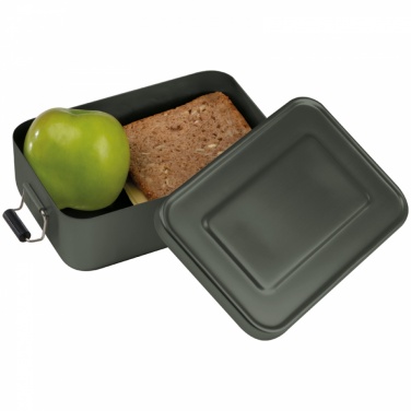 Logo trade promotional merchandise image of: Aluminum lunch box with closure, Grey