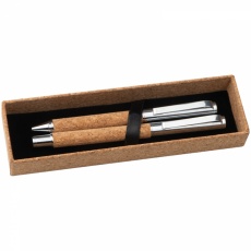 Cork writing set, Brown