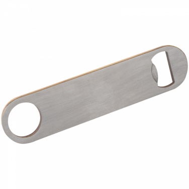 Logo trade business gift photo of: Bamboo-metal bottle opener, Beige