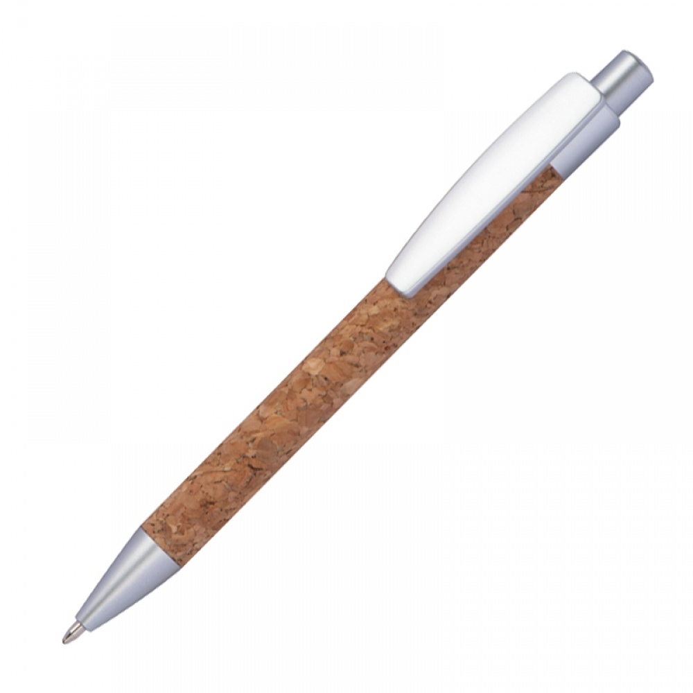 Logo trade promotional merchandise image of: Cork ballpen, Brown