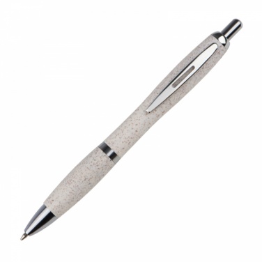 Logotrade promotional product image of: Wheat straw ballpen with silver applications, Beige